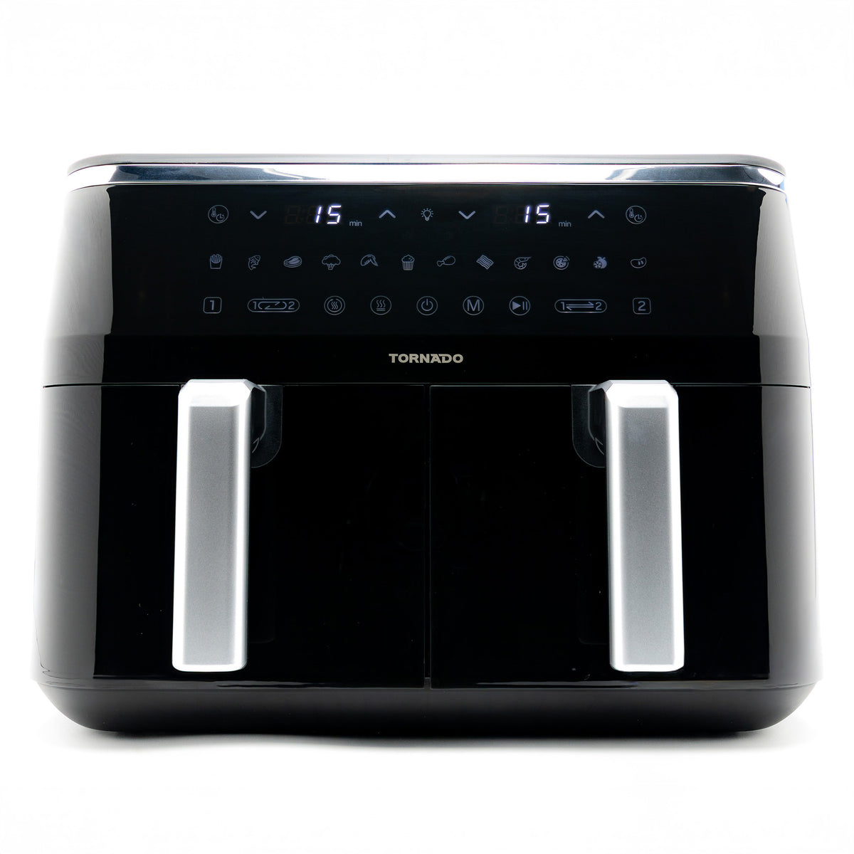 Tornado Dual Cook Airfryer 8L (2x 4L) 2500W Digitaal Zwart/Zilver - THF-2508DU-BS