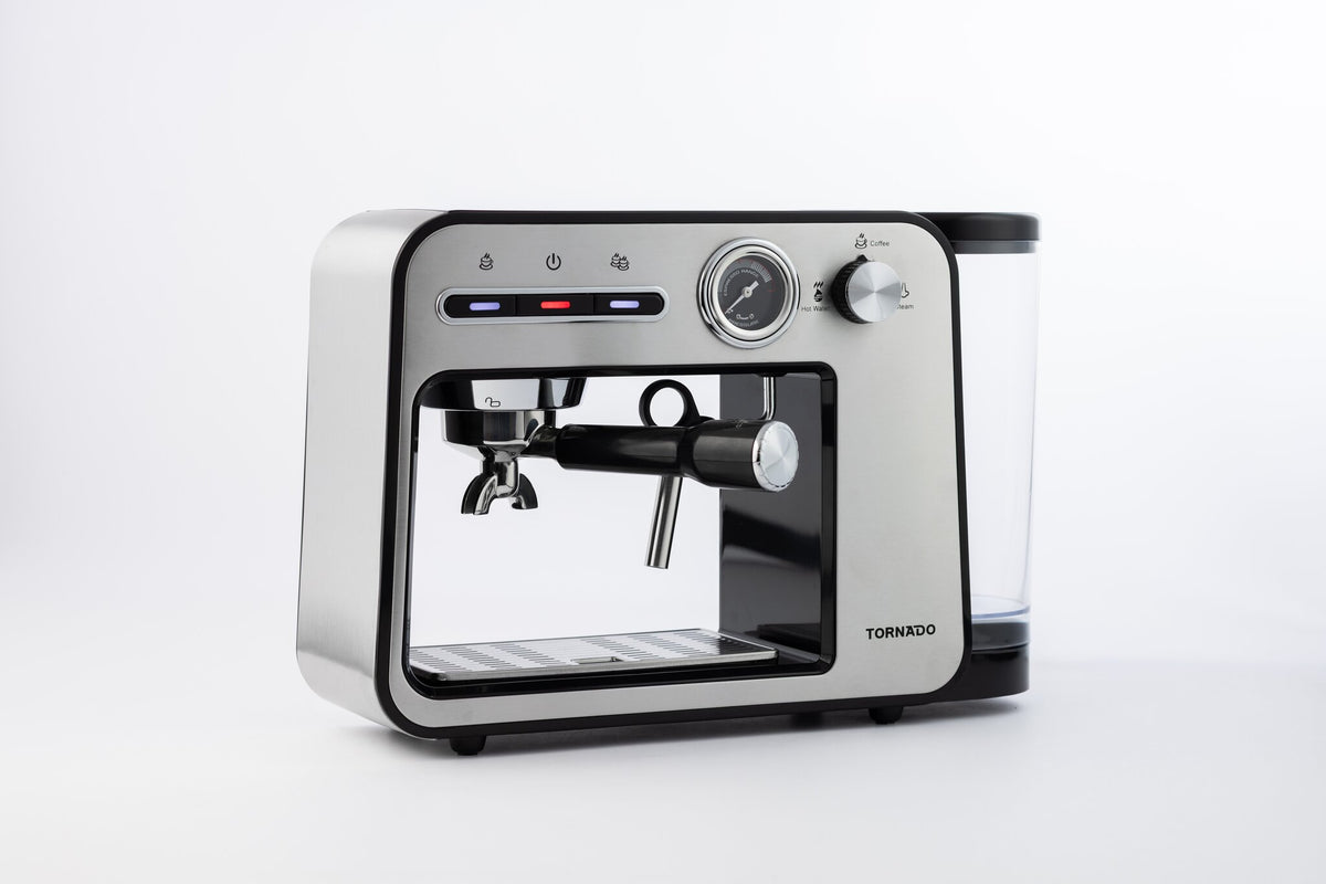 Tornado TST-693B-GS Espressomachine 5-in-1 Multi-Capsule & Gemalen Koffie - 19 Bar - Stoompijpje - 1L - RVS