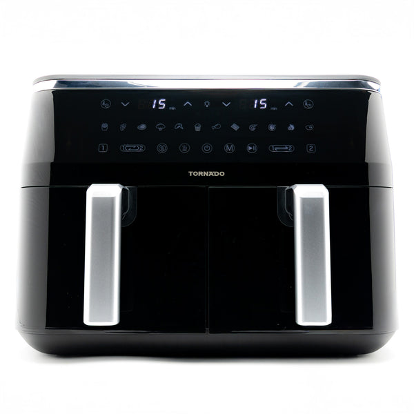 Tornado Dual Cook Airfryer 8L (2x 4L) 2500W Digitaal Zwart/Zilver - THF-2508DU-BS