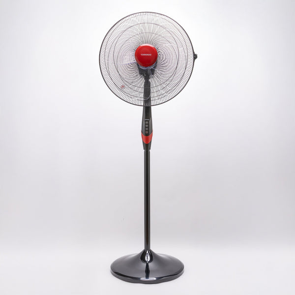 Tornado TSF-18XW Statiefventilator 18 inch - 4 Bladen, 3 Snelheden, 75W, Zwart/Rood